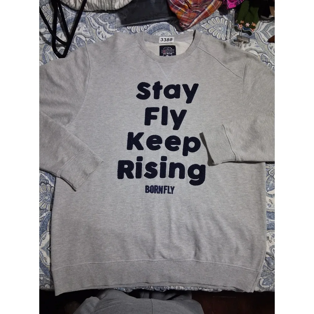 Born to Fly Unlimited Puffy Logo Mens size‎ 2XL Loungewear Varsity Sweatshirt